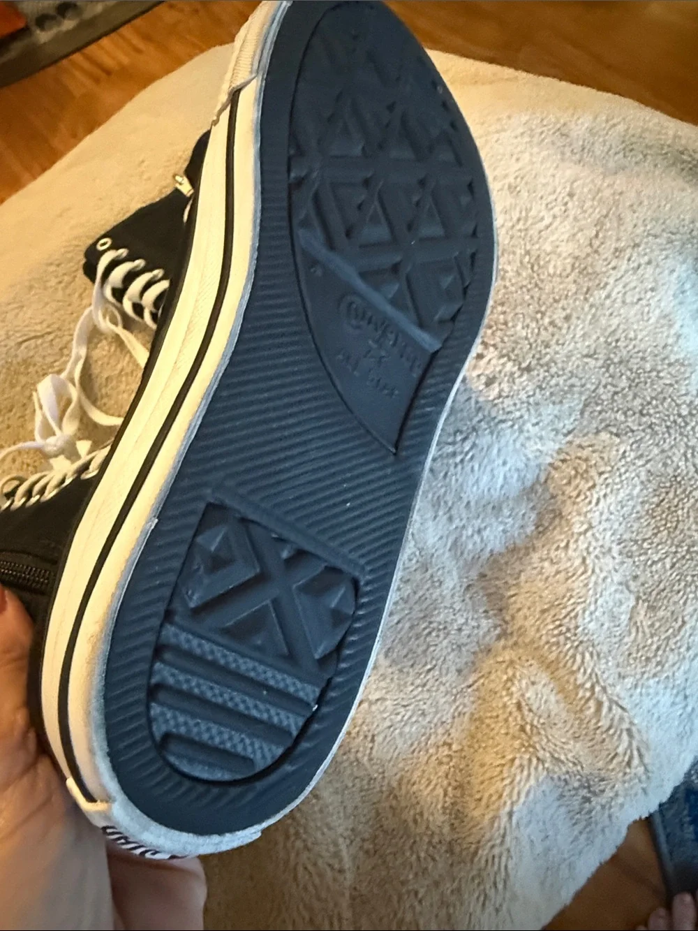 Converse Kids Black and White High-Top Lace-Up Sneakers